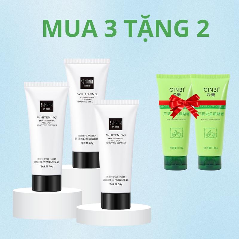 (Mua 3 Tặng 2) Sữa Rửa Mặt Trắng Da SENANA Whitenig sợi tơ, dung tích 60g, giúp làm sạch sâu da mặt