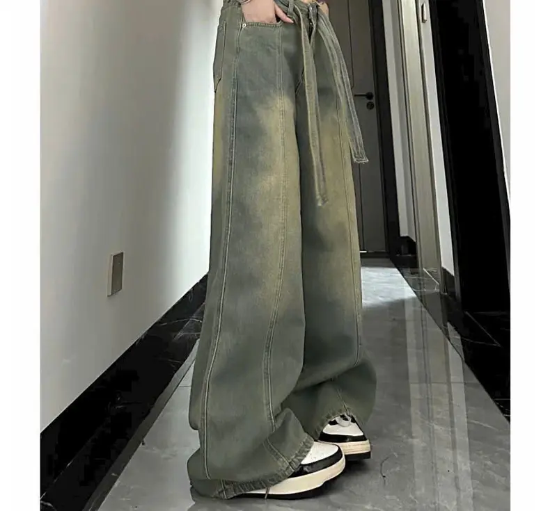 [MỚI] 2 PHIÊN BẢN [NẤM] VÀ [DÀI] QUẦN JEANS SUÔNG PHỐI ĐAI CÁ TÍNH NĂNG ĐỘNG TRẺ TRUNG HOTTREND Women 1