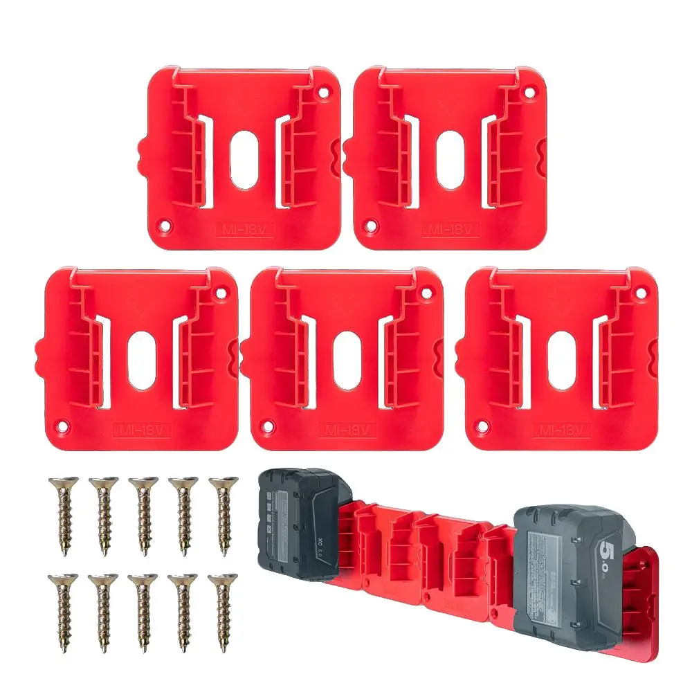 Battery Holder for Milwaukee M18 18V Battery, Wall Mounted Battery Storage Rack, Tool Organizer for Truck, Shelf & Tool Box, Heavy Duty, Industrial, Parts