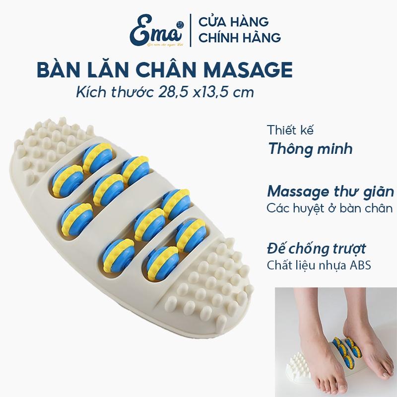 Bàn lăn chân massage Ema thiết kế  con lăn 3D và gai massage nổi giúp bấm huyệt thư giãn lòng bàn chân tăng cường sức khỏe Làm Đẹp Da