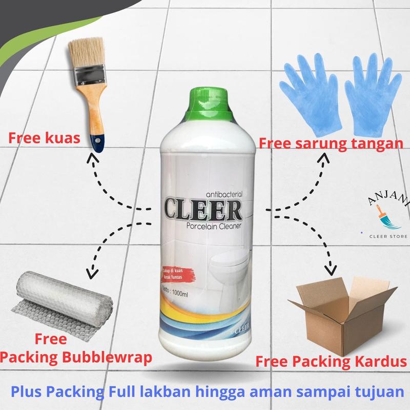 CLEER CAIRAN PEMBERSIH KAMAR MANDI (free kuas dan sarung tangan ) ukuran 1000ml 2