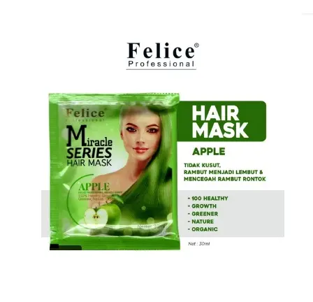 3 SACHET Felice Hair Mask Nourishing Miracles Series -  Masker Perawatan Rambut Untuk Semua Jenis Rambut 1