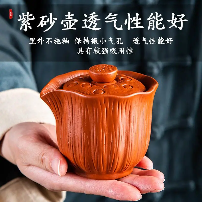 Ấm Trà Gốm Sứ, Chính Hãng, Bát Nắp Đơn, Chống Sơ, Cầm Tay, Thiết Kế Chống Sơ Tay Xếp Ly Mới, Nhỏ Và Tinh Tế 5