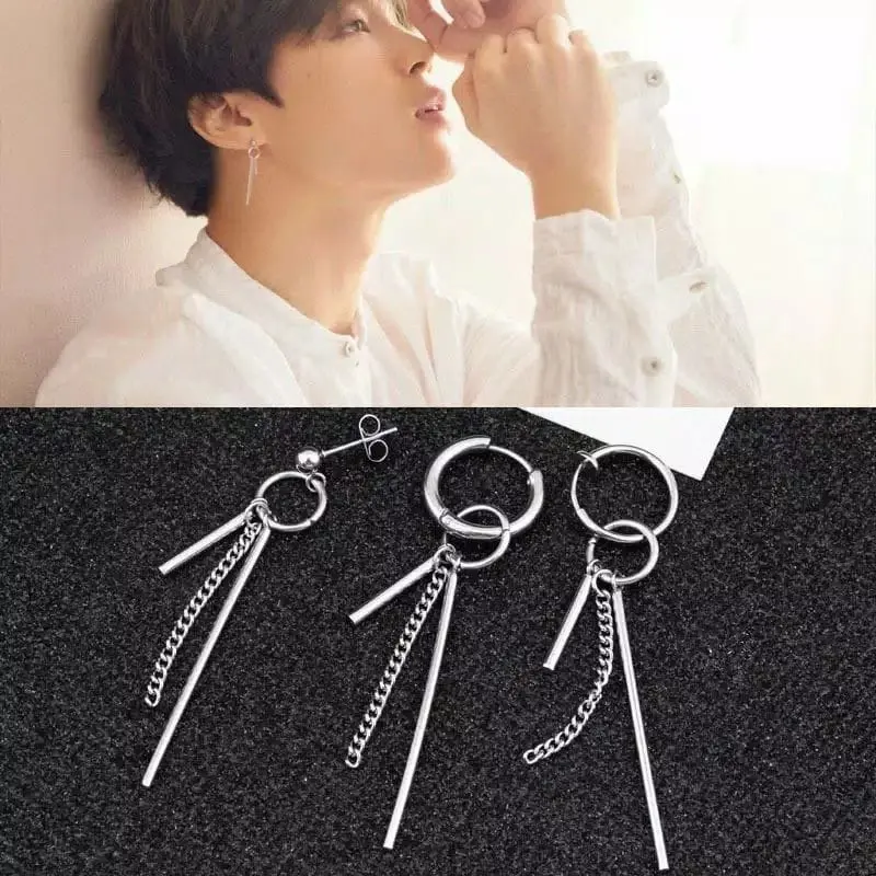 Anting jepit dan tusuk jungkok will / anting korea / anting pria wanita / anting jepit dan tusuk i7 Silver Earrings