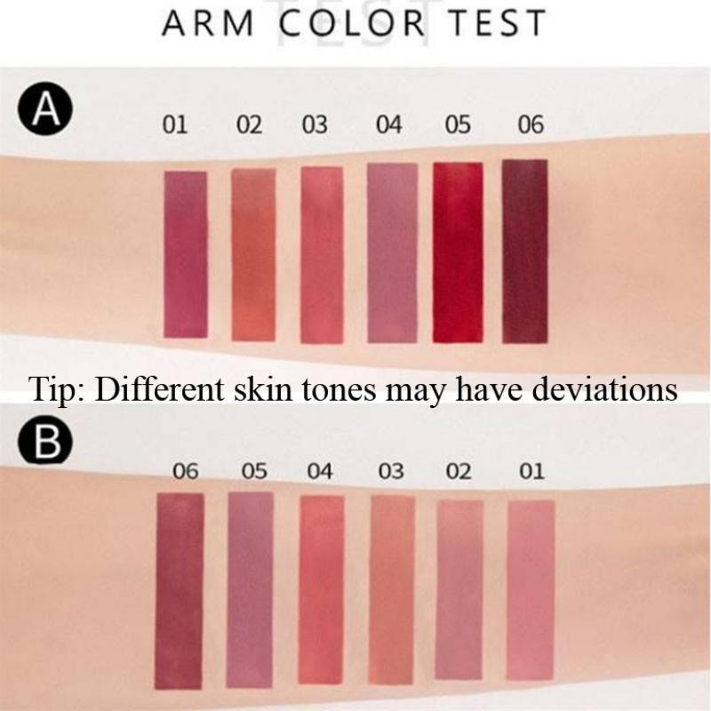 Long Lasting Matte Liquid Makeup Lipstick Set, 6 Counts/set Smudge Proof Non Sticky Lip Care Lip Gloss Set, Satin Texture Plumping Glossy Lip Glaze, Christmas, Christmas Gift 5