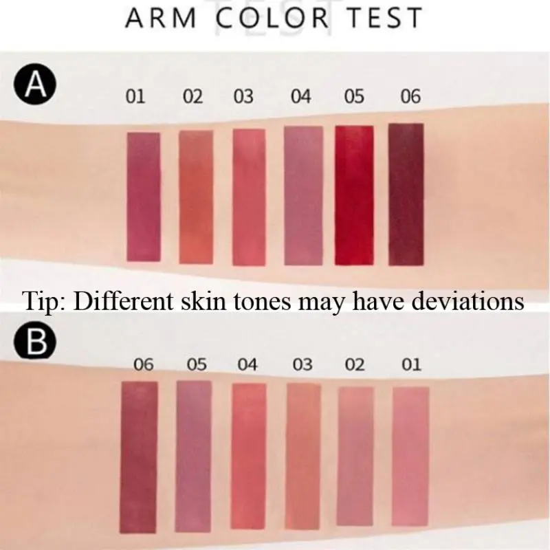 Long Lasting Matte Liquid Makeup Lipstick Set, 6 Counts/set Smudge Proof Non Sticky Lip Care Lip Gloss Set, Satin Texture Plumping Glossy Lip Glaze, Christmas, Christmas Gift 4