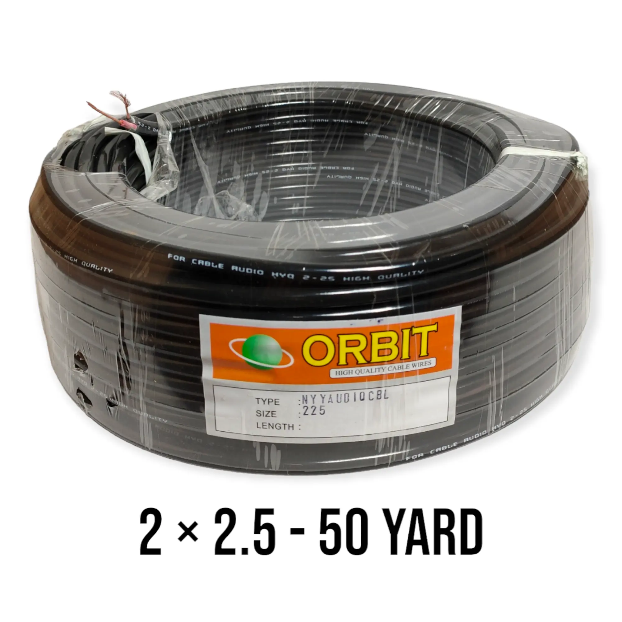 ORBIT Kabel Listrik / Audio NYYHYO 2 x 2.5 Panjang 50 Yard - Hitam