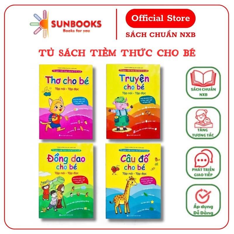 Sunbooks - Bộ 4 Cuốn Tủ Sách Tiềm Thức Cho Bé 0-6 Tuổi Tập Nói Tập Đọc Giáo Dục Ngôn Ngữ Giao Tiếp 32 Trang 19x26.5cm 2024