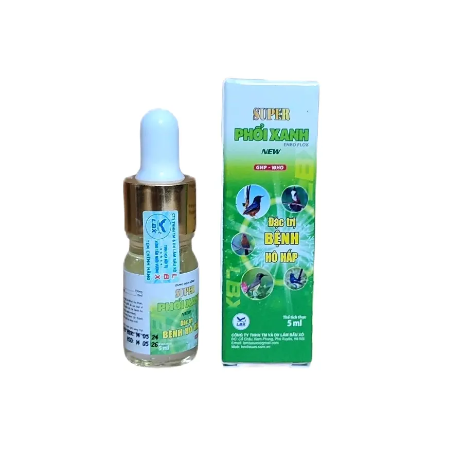 SUPER PHỔI XANH New Dung Dịch Đặc Trị Bệnh Hô Hấp Sử Dụng Cho các Loại Chim Cảnh