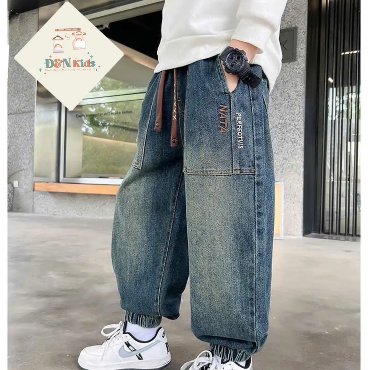 040- Đ&Nkids-MẪU QUẦN JEAN BAM BƠ CHUN GẤU BÉ TRAI  CAO CẤP