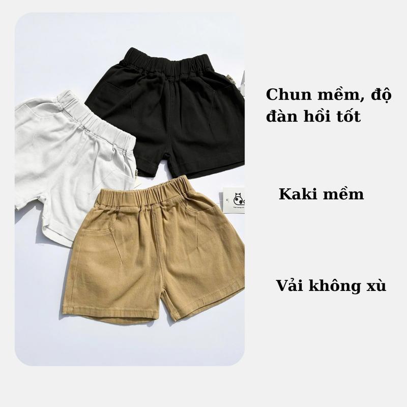 Quần đùi kaki bé trai phong cách Hàn Quốc quần sooc bé trai quần cộc bé trai 3