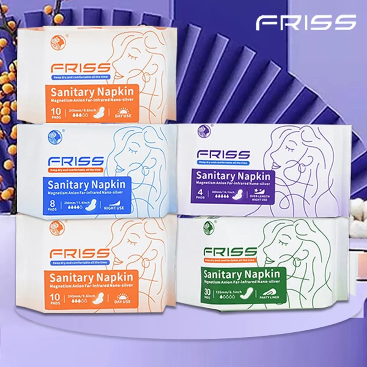 napkin 5 packs of 62 ultra-thin pads with wings day night pantyliner cotton sanitary comfortable Daily Sensitive Gentle Pantyliner Night غير معطَر personal hygiene tampon kotex pant liners pampers charmee