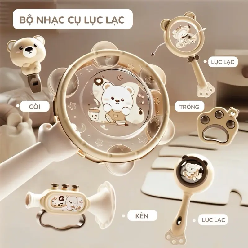 Đồ Chơi Xúc Xắc Âm Thanh Cho Bé Hình Gấu, Hình Thỏ Siêu Đáng Iu Thiết Kế Bo Tròn An Toàn 0