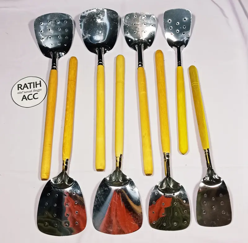 sutil sotil sotel sodet codet spatula kayu stainless lobang bolong ...