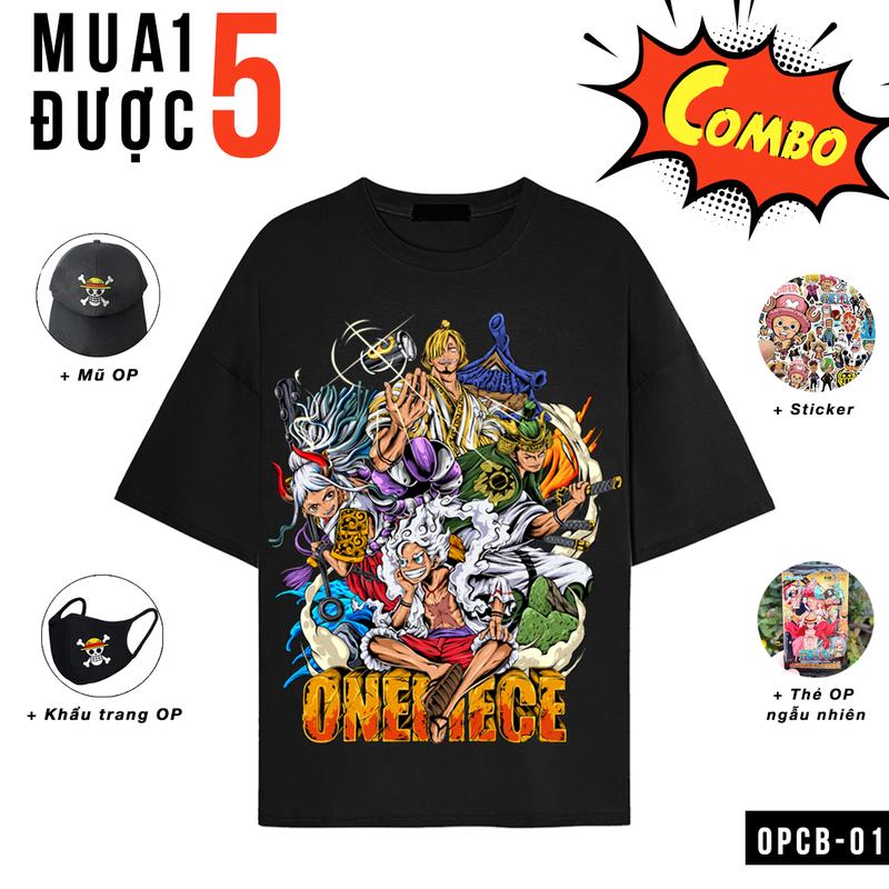 Combo hủy diệt - mua 1 được 5 | Áo thun One piece, áo phông in hình Onepiece Luffy Zoro Sanji ACE Menswear Nam 0