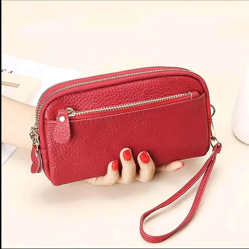 Dompet Wanita REALPICT 3 Ruang Murah Mewah Elegant untuk hp uang dan kunci kunci Dompet Panjang Dompet Kartu Wadah/Dompet Koin 3