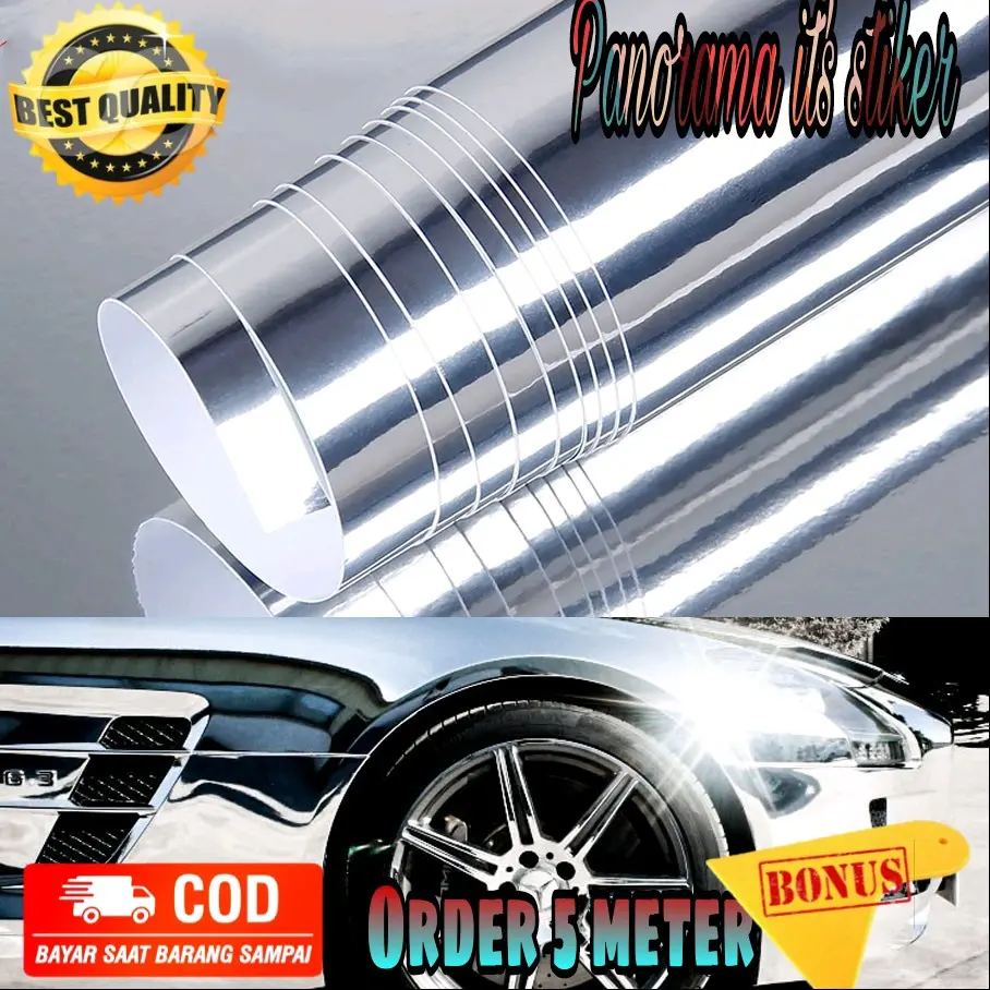 SKOTLET STIKER MOTOR SILVER CROM /STIKER KROM SILVER ALUMINIUM
