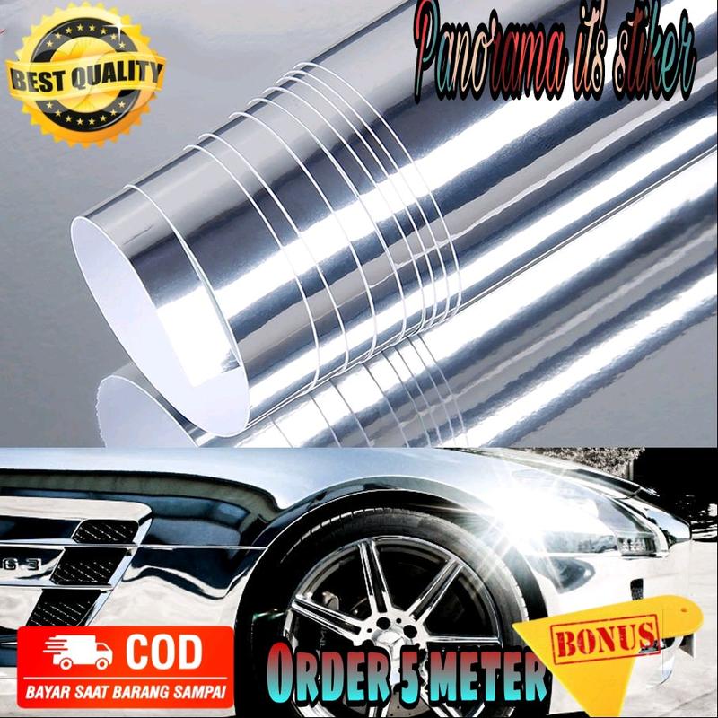 SKOTLET STIKER MOTOR SILVER CROM /STIKER KROM SILVER ALUMINIUM 0