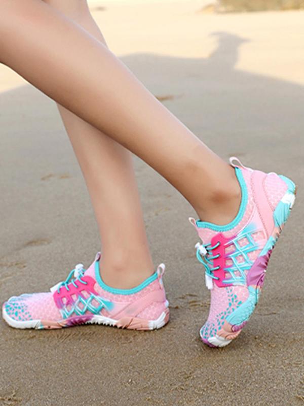 Women's Sporty Lace Up Mesh Breathable Quick Drying Creek Shoes, Casual Comfortable Non-slip Creek Shoes, Multifunctional Yoga Shoes for Women & Girls 3