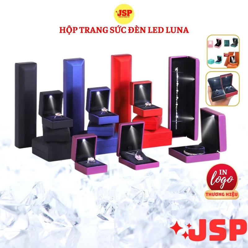 Hộp đựng trang sức có đèn Led LUNA JSP nhận in Logo hộp đựng dây chuyên hộp nhẫn có đèn hộp nhẫn