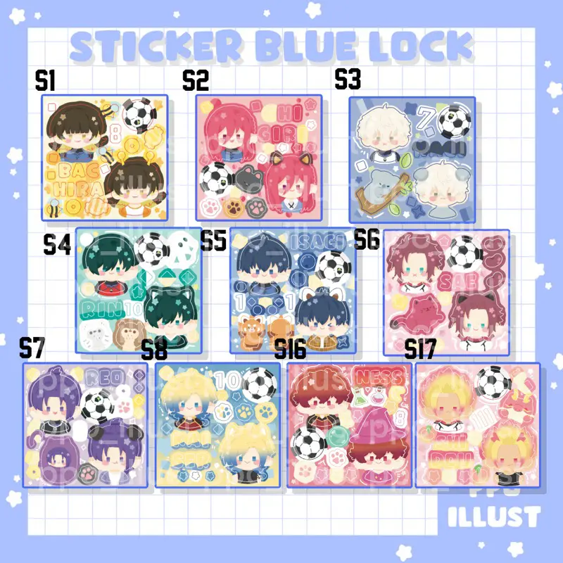 Ppo | Nhãn dán Sticker Blue Lock trang trí 0