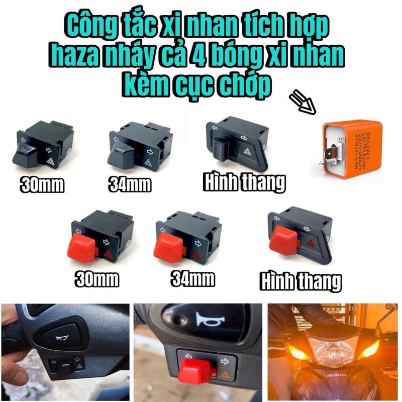 Công tắc có tích hợp Hazard nháy cả 4 bóng xi nhan kèm cục chớp Phụ Kiện Phụ Tùng