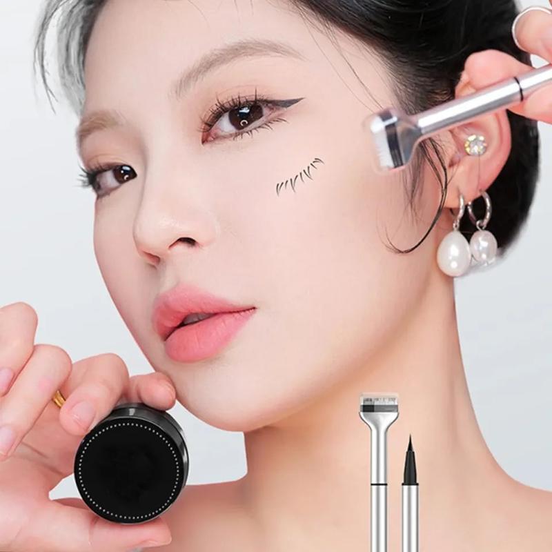 2024 Mới 2 Trong 1 Thấp hơn Eyelash In Liquid Eyeliner Bút kẻ mắt màu đen nâu không thấm nước Eyeliner 6