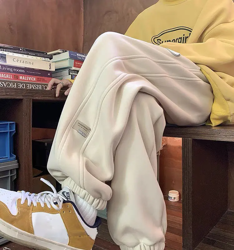 Quần Jogger Nỉ Bông Thu Đông Logo ORIGINAL  Unisex - Quần ống rộng dáng suông Bo Gấu Dày Dặn Ấm Áp 0