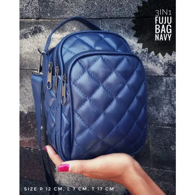 FUJI 3IN1 BAG- TAS KECIL STYLISH 3 RUANG TAS MULTIFUNGSI BISA DITENTENG / SLEMPANG / RANSEL 5