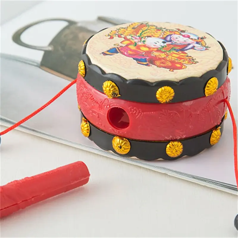 Trống Lục Lạc Quay, Phong Cách Truyền Thống, Đồ Chơi Trẻ Em, Tambourine, Đồ Chơi Vui Nhộn, Trống Khỉ, Thiết Kế Hoạt Hình, Làm Bằng Nhựa, Đồ Chơi Âm Nhạc Chuông Lục Lạc Cầm Tay 2