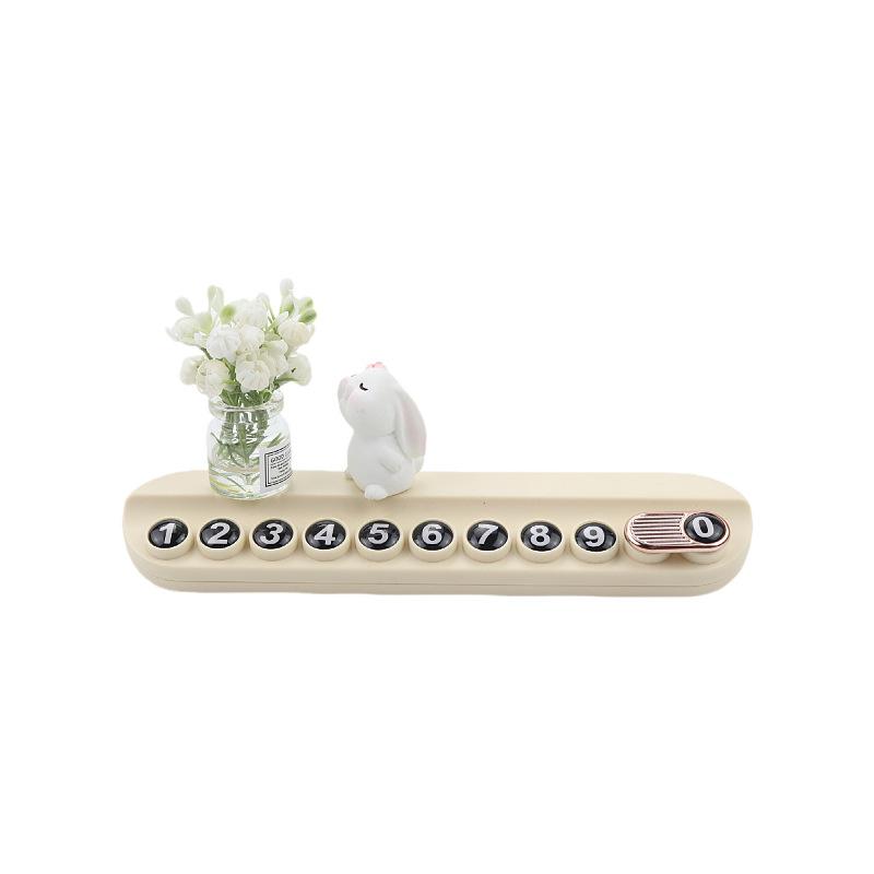 Bảng Biển Số Điện Thoại Di Động Tạm Thời Cho Xe Hơi, Thiết Kế Hoạt Hình Thỏ Nhỏ Dễ Thương, Tinh Dầu Thơm Sáng Tạo, Đồ Trang Trí Đỗ Xe Di Động Hàng Mới Về 4