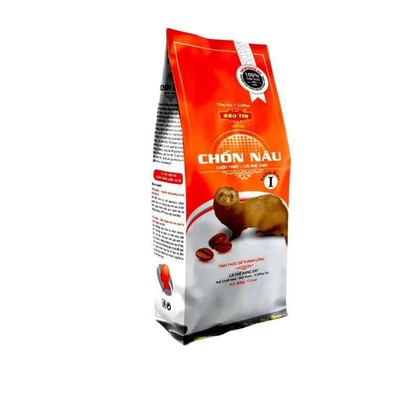 Combo 2 gói cà phê chồn nâu Bảo Tín mã Moka I 2 gói màu cam và 2 gói chồn nâu đen truyền thống mỗi gói (500g) Coffee Cafe 4