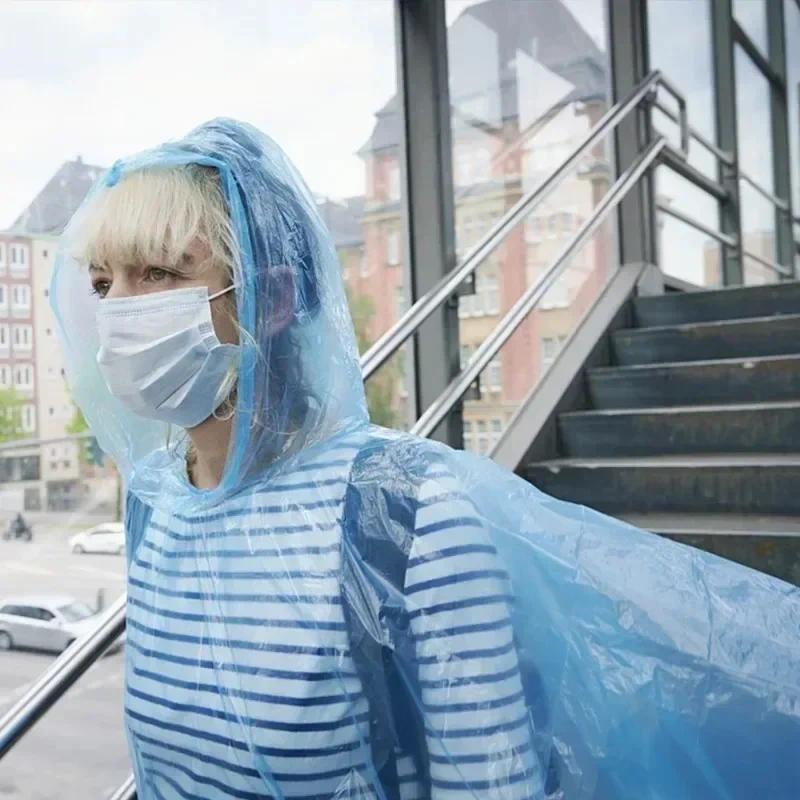 Bóng Áo Mưa Dùng Một Lần, Không Thấm Nước, Dành Cho Người Lớn, Áo Mưa Ponchos Áo Choàng, Cầm Tay, Thích Hợp Cho Các Trường Hợp Khẩn Cấp Ngoài Trời, Áo Khoác, Đồ Dùng Gia Đình 2