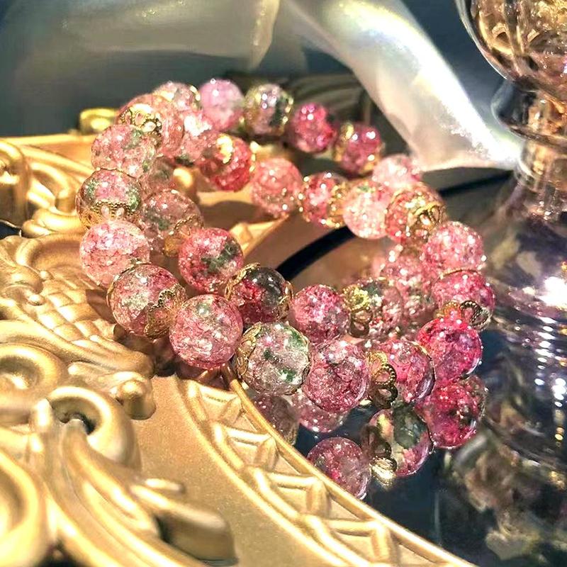 Product Introduction of Cherry Blossom Glass Beaded Bracelet Elegant Flower Bracelet For Women Fashion Accessories Gifts 24