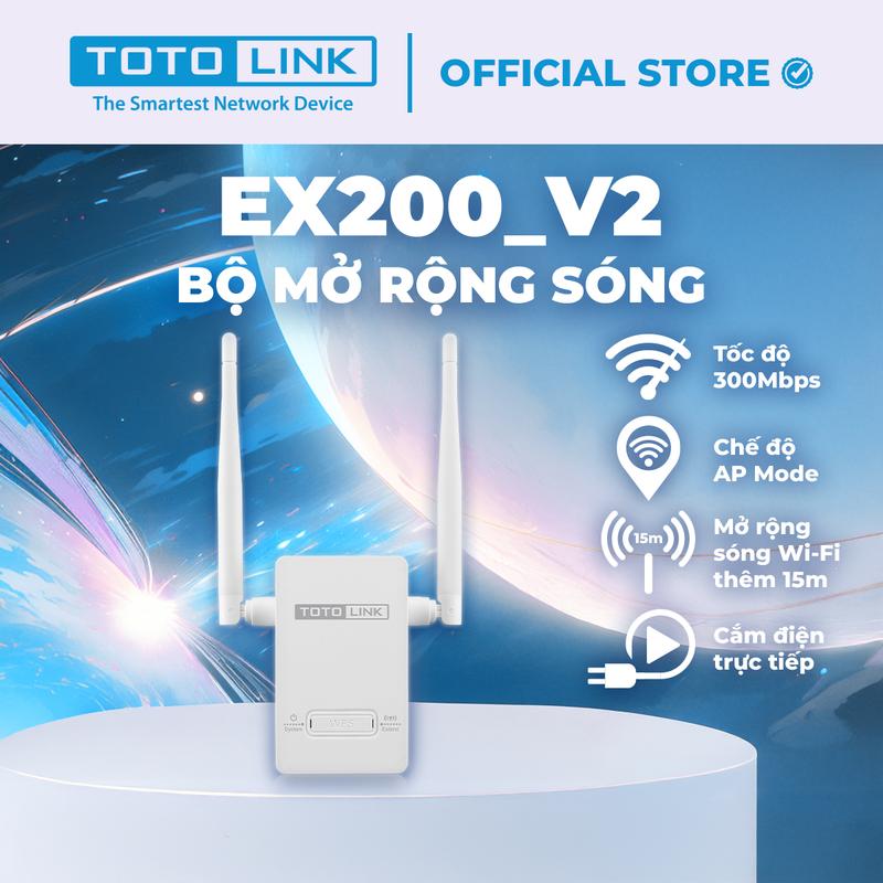 Bộ kích sóng WIFI REPEATER CHUẨN N 300MBPS TOTOLINK EX200-V2