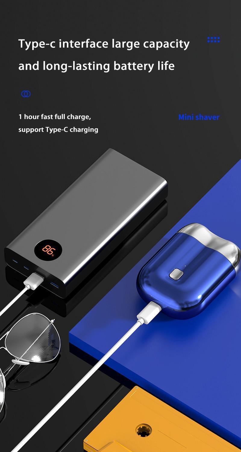 Product Introduction of Those Mini Shaver On-the-Go, Portable Alloy Electric Shaver for Men, Cordless Travel Shaver, Dry Shaver, USB Rechargeable Electric Razor, Ipx7 Waterproof, Easy Cleaning, Battery Indicator Facial Silky 21
