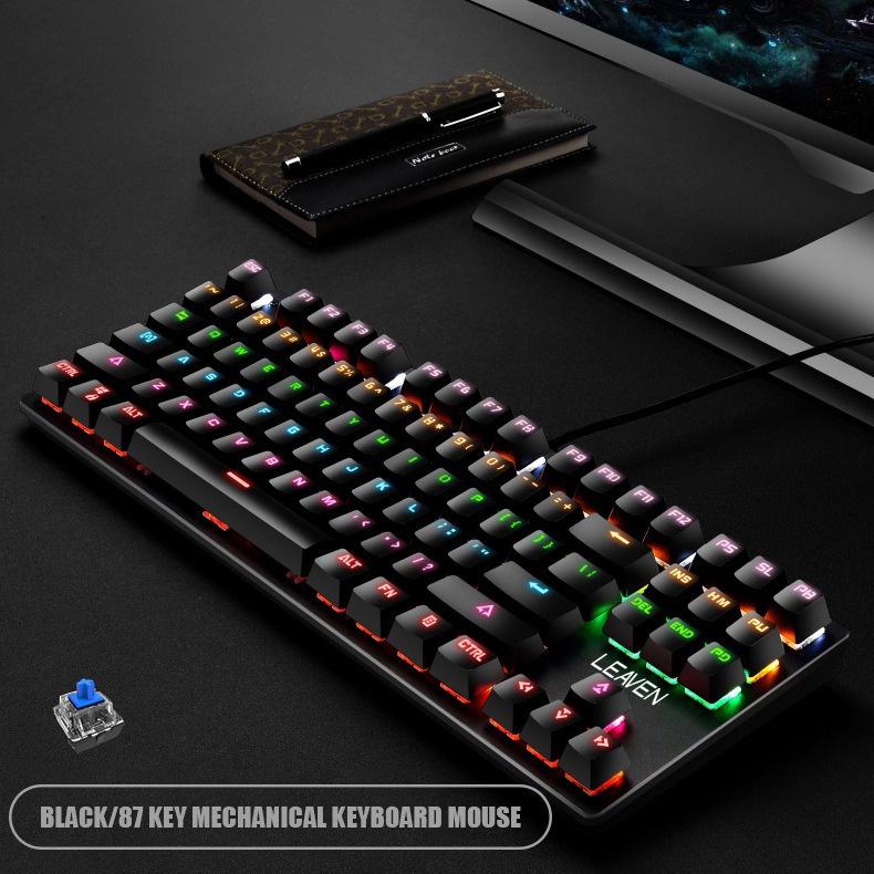 [Blue Switch] Bàn phím cơ Gaming Leaven K550 TKL 87 phím, LED RGB