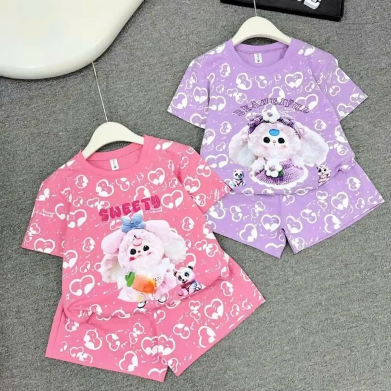 Sét Bộ hè in hình  baby three hoạ trái tym  chất liệu cotton mềm mịn, size 9-44 kg, thoáng mát cho bé vui chơi (TV MS CS7)
