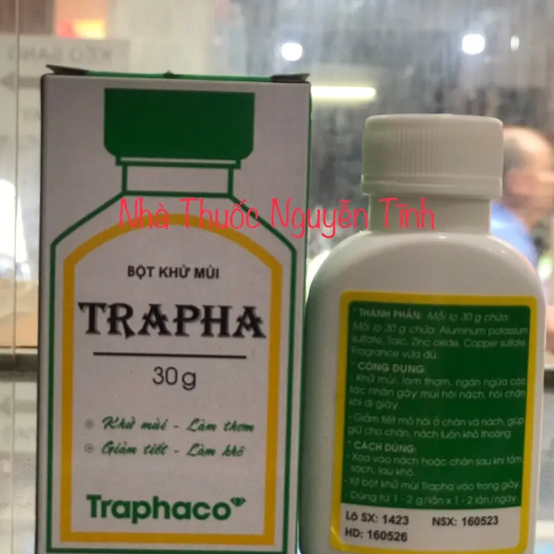 Bột khử mùi Trapha 30g Traphaco giảm tiết, khử mùi hôi nách, chân. 3