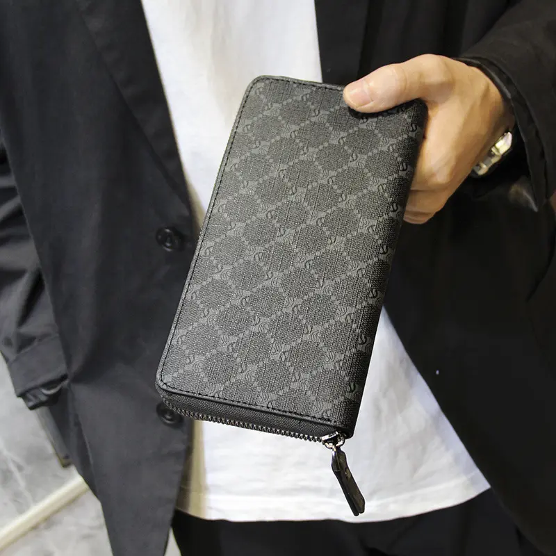 Youth Plaid Men's Wallet Casual Checkered Men's Wallet 2024 New Style Personalized Long Card Holder Trendy Card Case