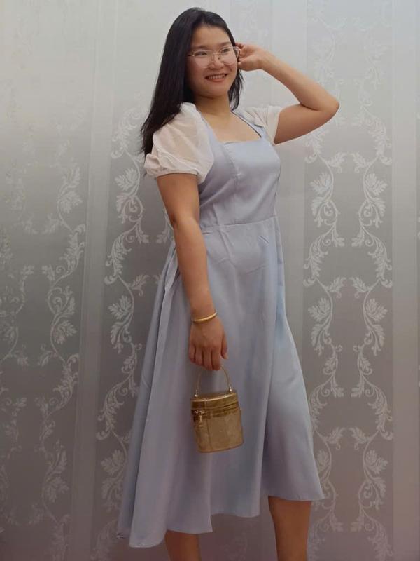 Đầm Bigsize Thời Trang Nữ Thiết Kế có  Ngắn Cao Cấp size 50-95kg Màu Trắng Dress Women váy tiệc 3