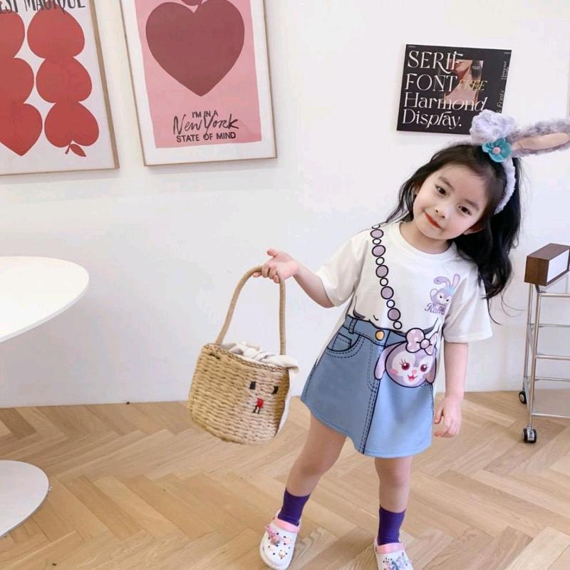 midi dress kartun anak Santai 0