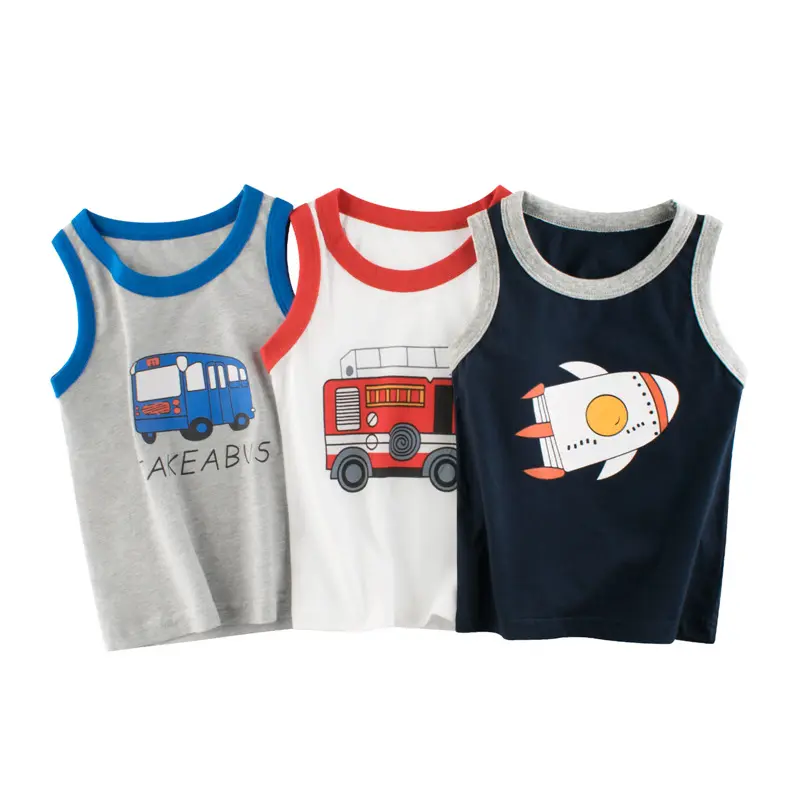 2025 Summer New Korean Style Boys Sleeveless Top Wholesale Baby Clothes Vest Thin Style