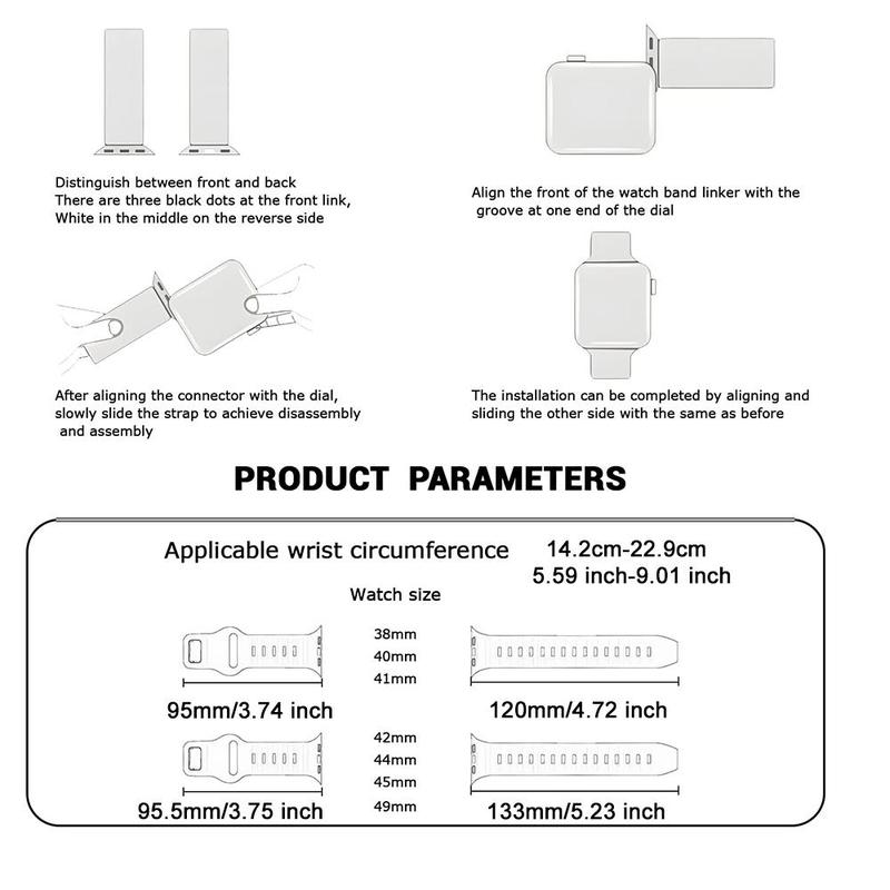 Soft Silicone Sport Strap Wristband, 1 Count Waterproof Replacement Watchband, Watch Strap for Apple Watch 1
