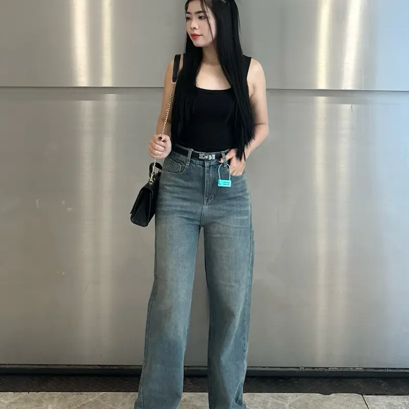 V.M-Quần jeans nữ suông trơn màu lạ mới(S-2XL) vải QC mềm V3242 Woment Pants | BigBuy360 - bigbuy360.vn V.M-Quần jeans nữ suông trơn màu lạ mới(S-2XL) vải QC mềm V3242 Woment Pants | BigBuy360 - bigbuy360.vn