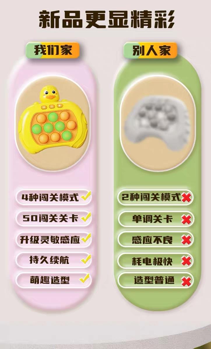 Product Introduction of Popular Children's Speed Push Game Machine Whac-a-Mole Push Music Thinking Logic Concentration Training Toy Wholesale 1