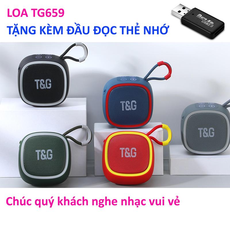 Loa Bluetooth Mini TG-659, Loa Không Dây Thiết Kế Nhỏ Gọn Sang Trọng Nghe Nhạc Hay Có Móc Treo Củ Loa  Âm thanh Bass hỗ trợ BT TF FM Aux ...Nghe hay, Bltooth phạm vi 10m