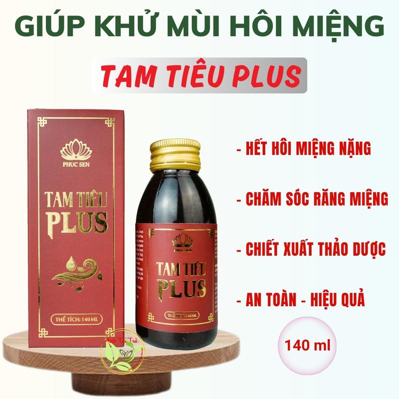  Nước Súc Miệng Tam Tiêu Plus Thảo Dược lọ 140ml- Giúp Khử Mùi Hôi Miệng Hiệu quả ngay sau 5-7 ngày dùng 