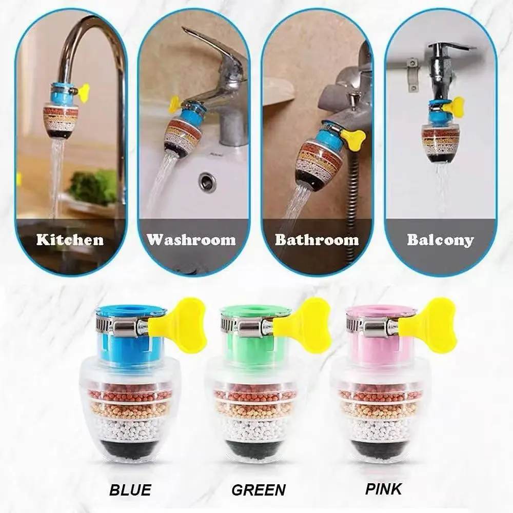 Kran air penyaring 6 lapis, kran putar, penampung air, filter kran, shower, dapur, pelindung percikan, pemurni air
