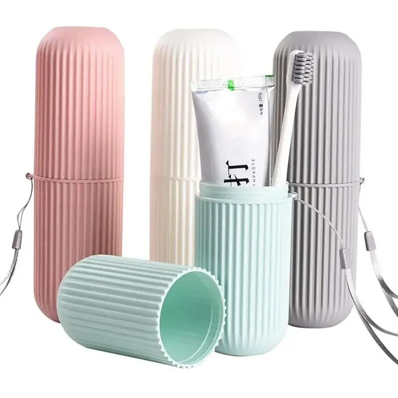 1pc Portable Toothbrush Bathroom Toothpaste Holder Case Box Organizer Travel Toiletries Storage Cup New Creative